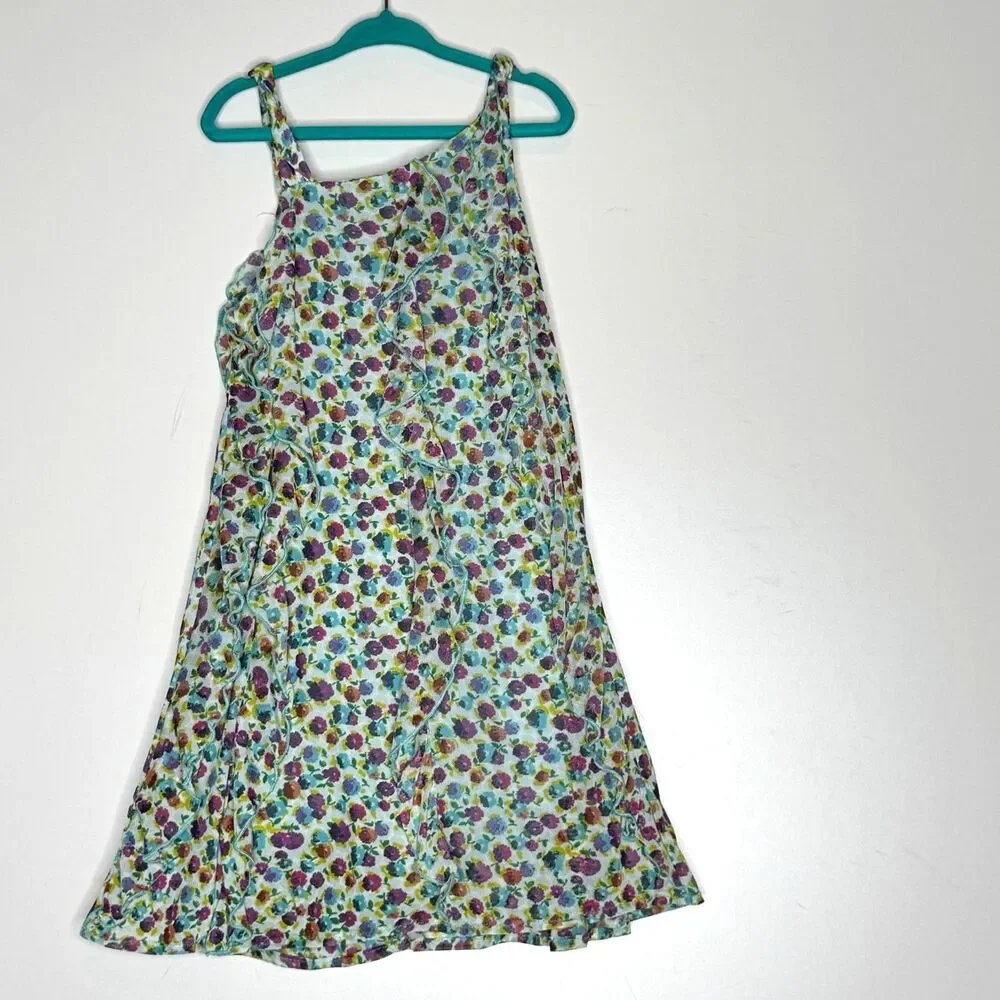 Zara Floral Ruffle Sleeveless Tank Slip Dress Kids Children's Girls Size 7